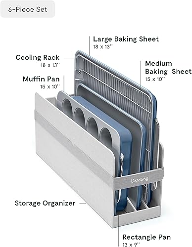 Miniatura 28 de Caraway Juego de utensilios de cerámica antiadherente para hornear (11 piezas) - bandejas para hornear, bandejas para hornear, estante de Negro