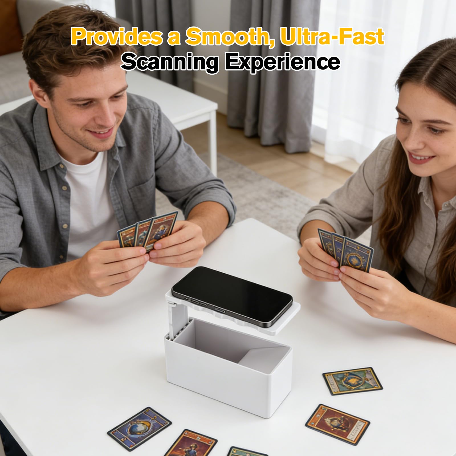Scanner de cartes, support pour cartes à collectionner MTG/TCG - Support de téléphone portable ABS pour numériser et comparer les prix, hauteur réglable et compatible avec ManaBox et toutes les