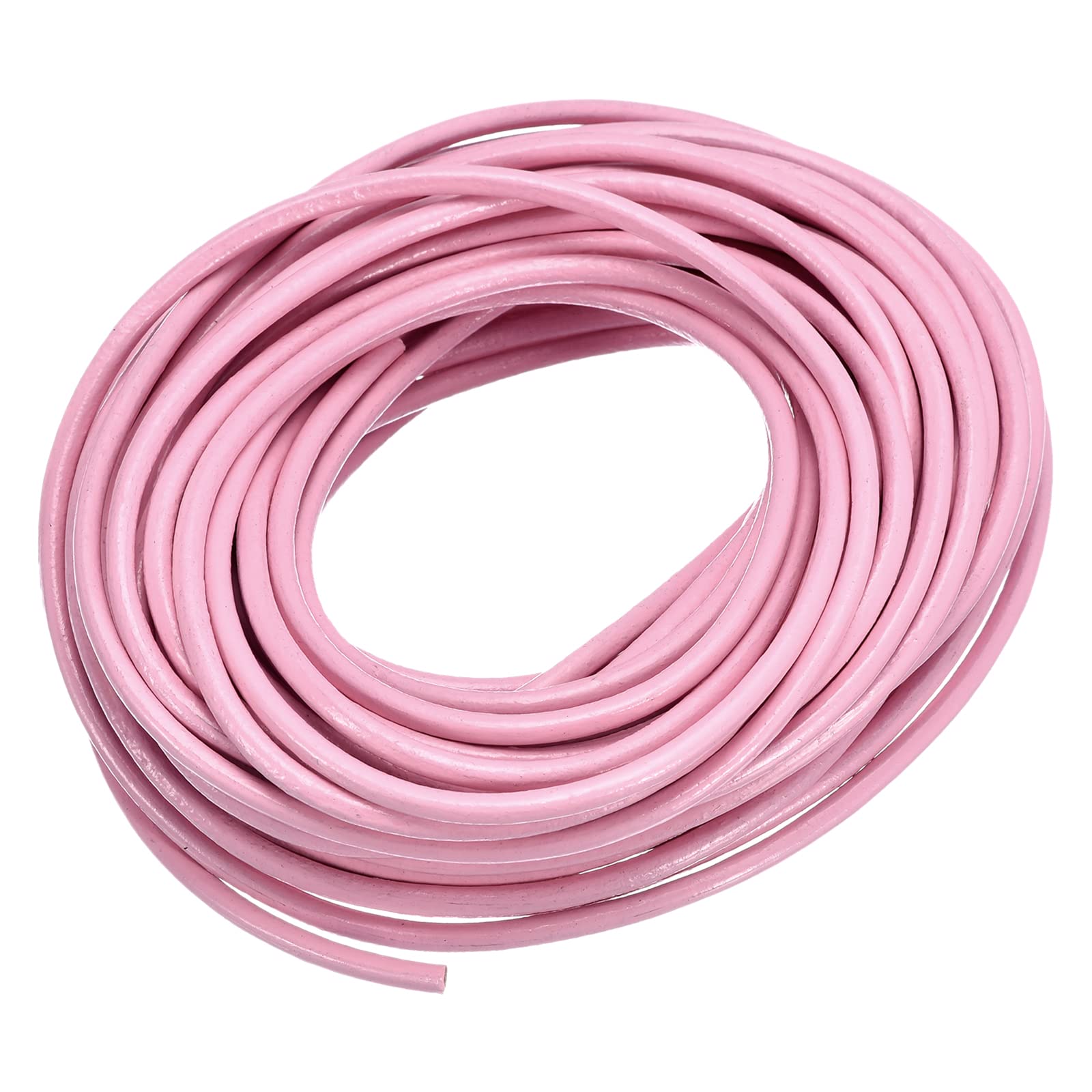 Cordon cuir rond rose 3mm fil laçage tresse ficelle lacet bricolage DIY artisanat