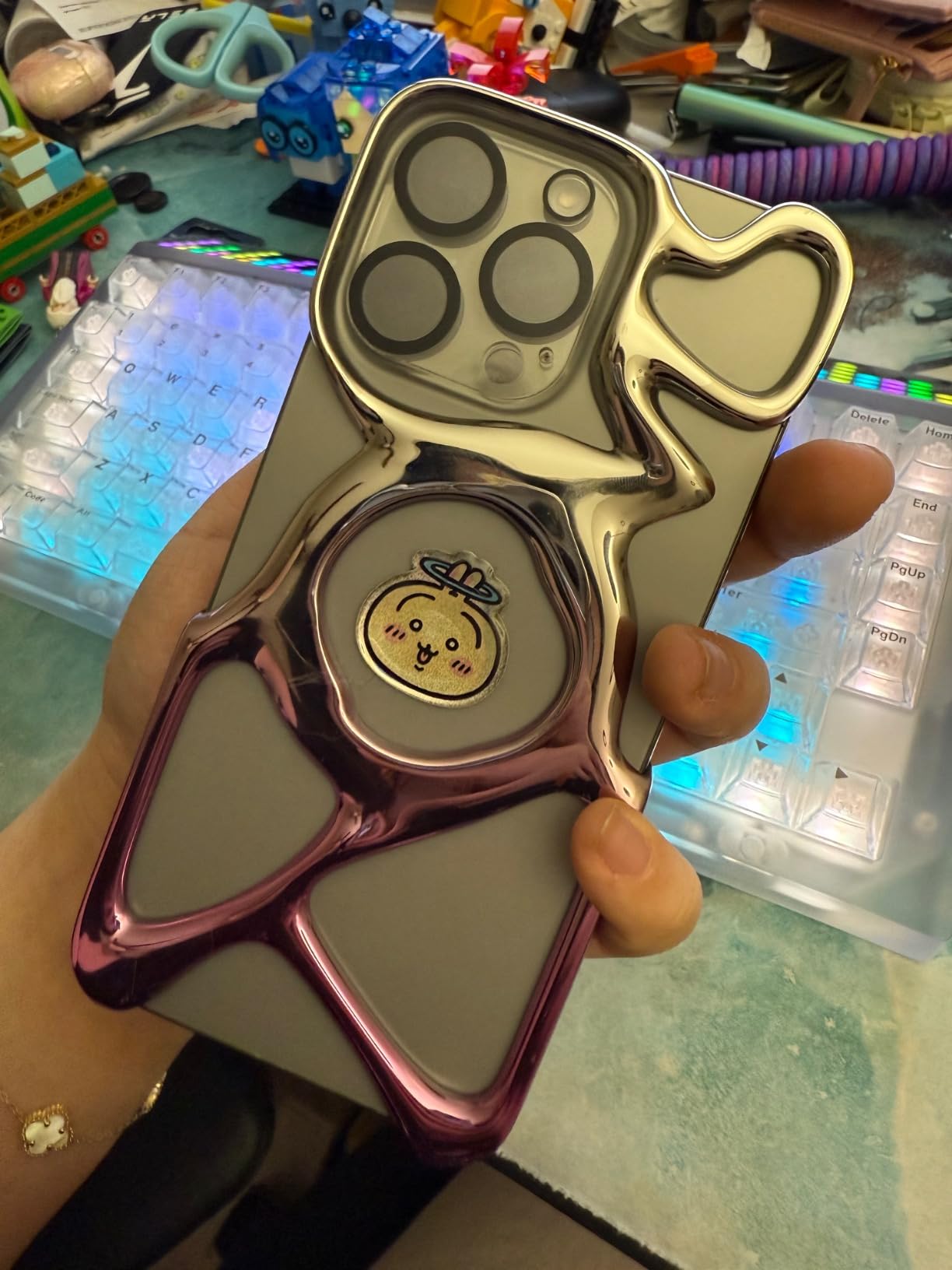 Hollow Electroplated Silver Magnetic Phone Case Compatible with Iphone Apple 16/15/14/13/12 Series photo review