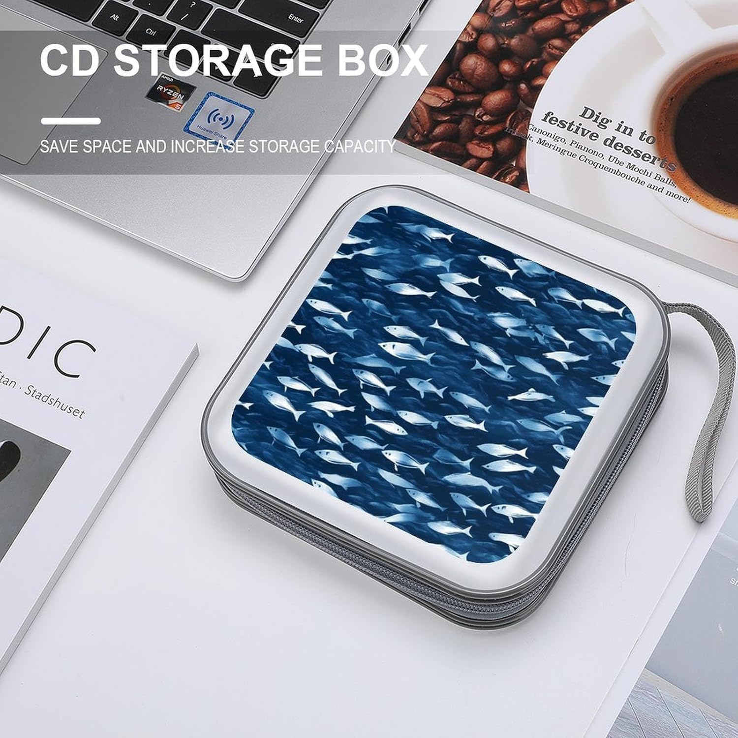 Deep Sea Fish Protective CD Case Storage Rack 40 Capacity DVD Holder Organizer Car Travel