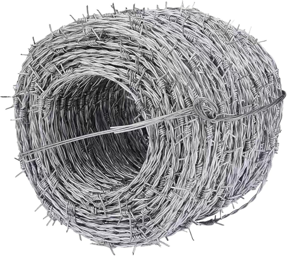 Valla de alambre de púas de 1640 pies (500 m), calibre 18, púas afiladas de 4 puntas, alambre de doble torsión, rollo de alambre de púas grueso para jardín, disuasivo, bate de béisbol, disuasivo de bichos