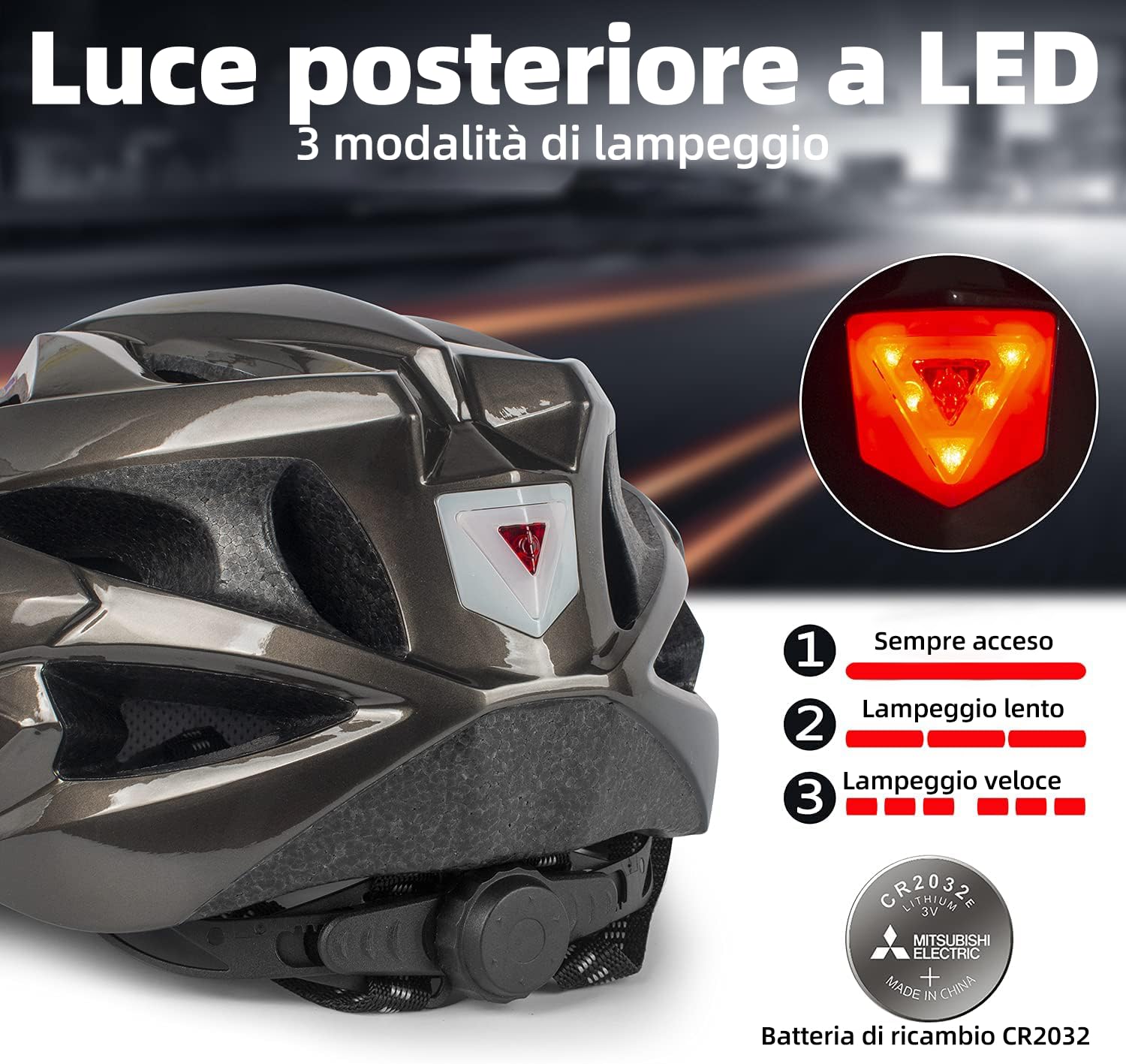Shinmax Casco Bici Uomo Donna con Luce di LED Casco MTB con Visiera Magnetica Staccabile Shield Caschi Bici Leggero Casco da Bicicletta Unisex Adulto Caschetto Bici Ciclismo Regolabile 56-62cm