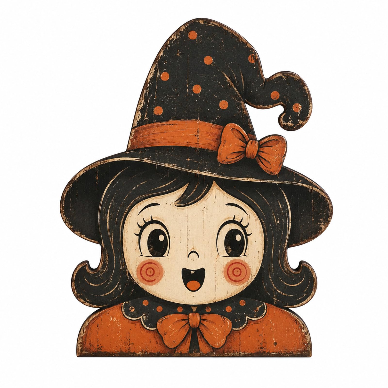 LWHZOFR Halloween Wooden Character Tabletop Decor - Double-Sided Freestanding Halloween Figurine for Mantel Shelf Tiered Tray Table Centerpiece Home Seasonal Decoration