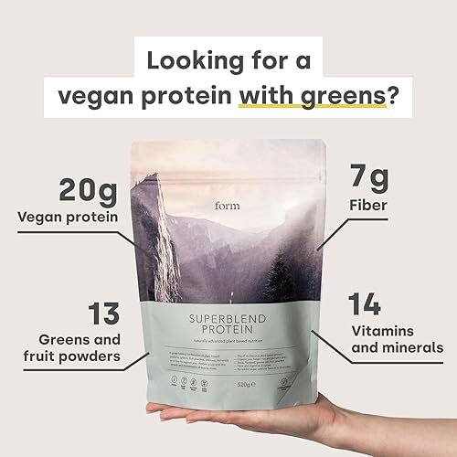 Form Superblend Protein - Proteína vegana en polvo con superalimentos, vitaminas y minerales (cacahuete de chocolate)