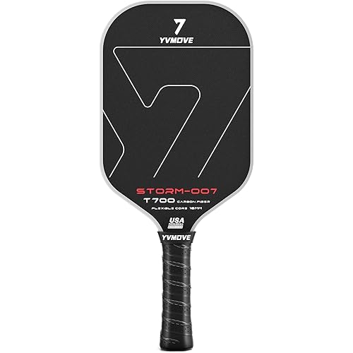 Pickleball Paddle with T700 Raw Carbon Fiber Surface & 16mm STR-Core Power Polymer Core, Premium Pickle Ball Racket Designed for Ultimate Spin & Consistency, USAPA Approved