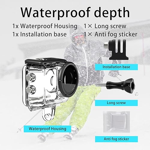 Miniatura 7 de Funda de buceo para Insta360 GO 3S, GO 3 impermeable protectora 197 pies/196.9 ft carcasa de buceo subacuática con accesorios de soporte (redondo)