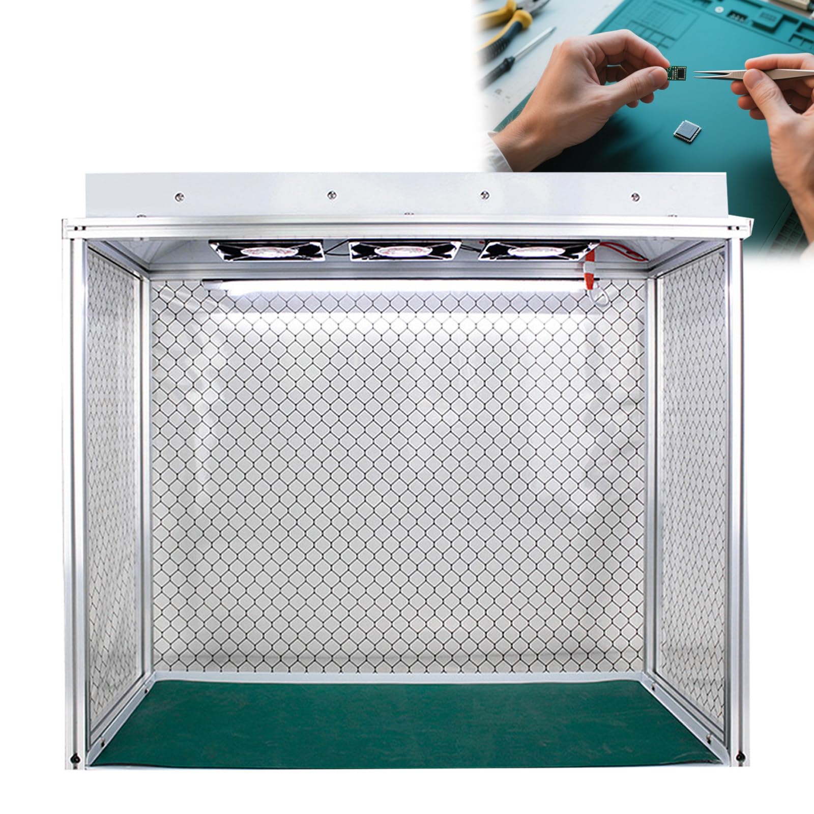 Campana De Flujo Laminar Vertical, Cabina Flujo Laminar para Micología, Banco Limpieza con Flujo Aire Y Filtro Eficiente, Limpieza ISO 5 para Reparación Teléfonos Y Uso En Laboratorio