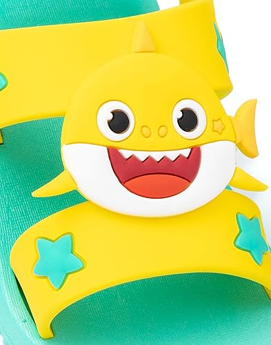 Miniatura 6 de Baby Shark Sandalias para niños Deslizadores azules y amarillos con correa de apoyo Zapatos deslizantes de verano para la familia de tiburón