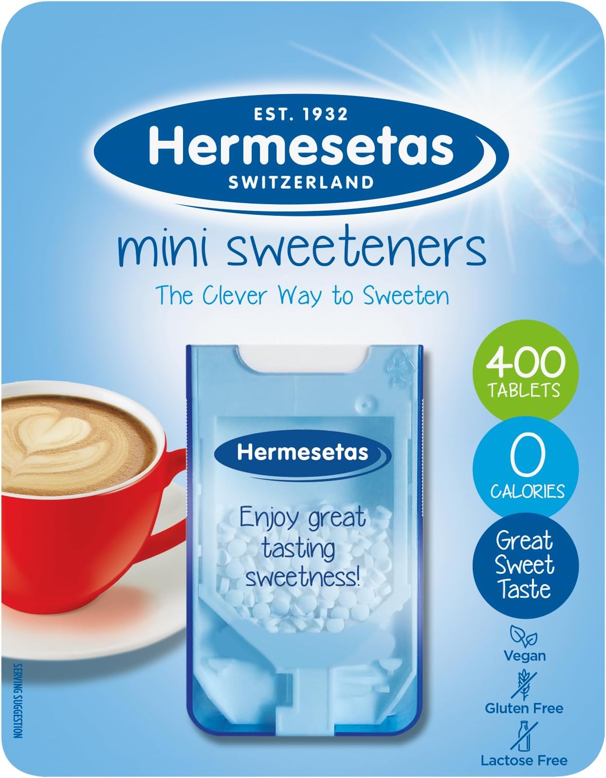 Mini Sweeteners 400 Tablets – Zero Calorie Sugar Free Pocket Size Dispenser