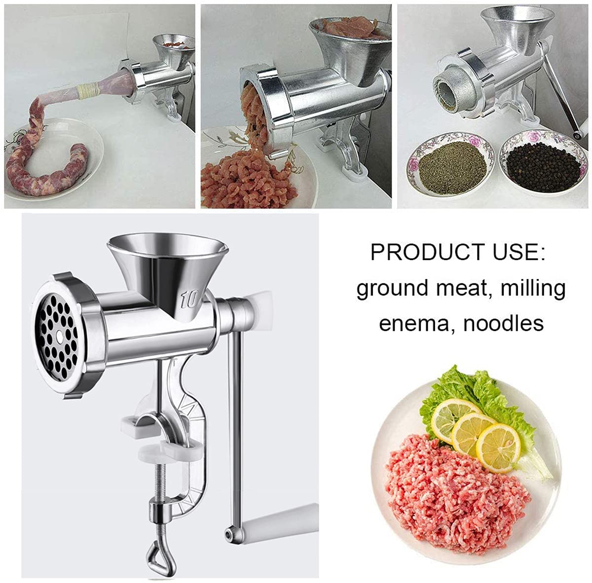 Amazon | 手動式 ミンサー ひき肉器 家庭用 多機能 ソーセージマシン