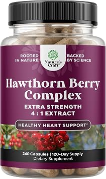 Hawthorn Berry Supplement - Healthy Heart & Digestion Support -240 Capsules