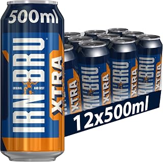 IRN-BRU XTRA, No Sugar & Low Calorie with XTRA Taste Fizzy Drink Multipack Cans - 12 x 500ml Big Cans