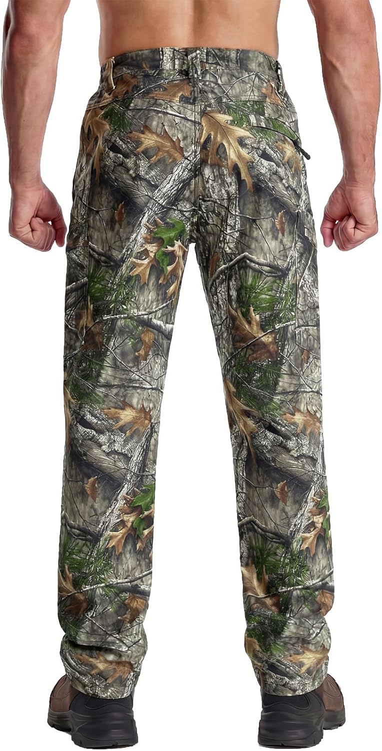 LOOGU Men's Fleece Lined Insulation Camo Hunting Pants Windproof Water-Resistant Softshell Tactical Pants for Men - Image 2