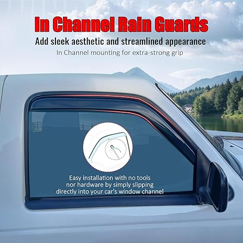 Miniatura 4 de IKON MOTORSPORTS - Visera de ventana compatible con Ford Ranger Mazda 1993-2011, estilo canal, tinte de humo oscuro, pantalla acrílica, protección