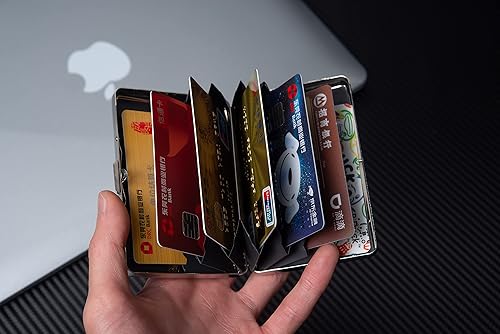 Miniatura 5 de RFID Metal Bloqueo Titular de la Tarjeta de CréditoCartera de ViajeFunda Protectora para 5 Tarjetas de Crédito