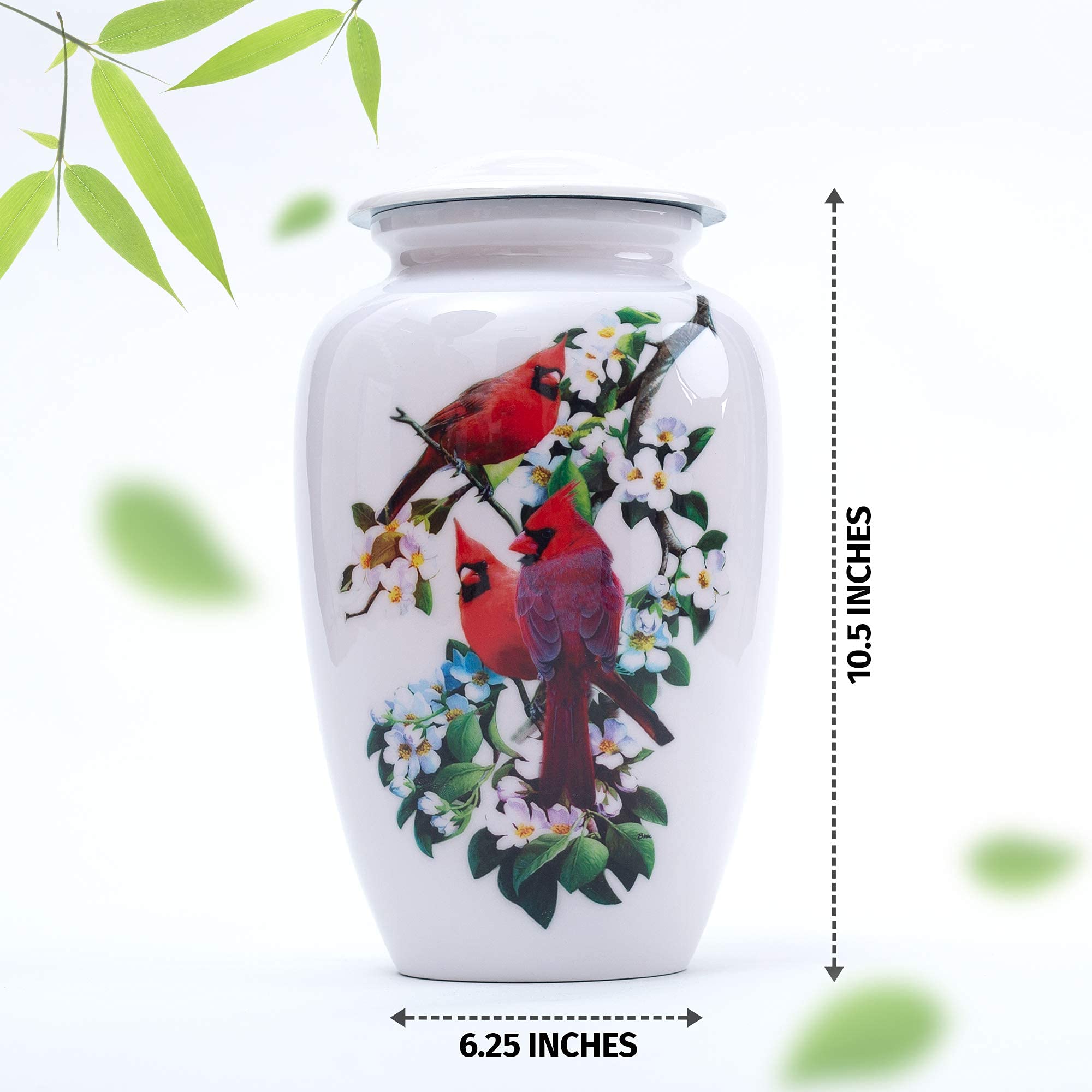 BOLD & DIVINE Red Cardinal Cremation Urn | Human Ashes Adult Memorial urn, Burial, Funeral Cremation Urns | 200 Cubic Inches Adult