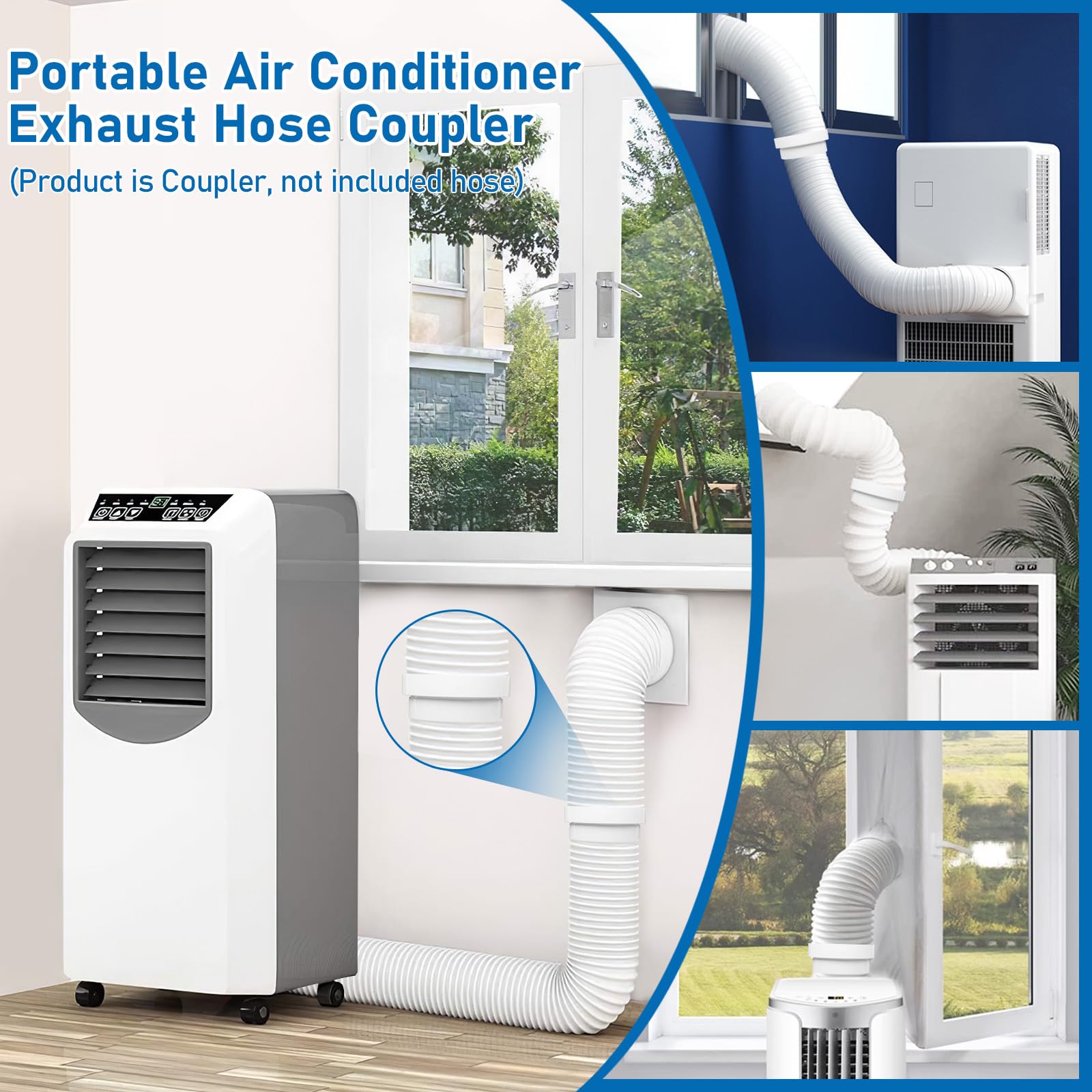 Klimaanlagen Abluftschlauch Adapter - 130 Mm Innen / 150 Mm Außen - Einfache Montage