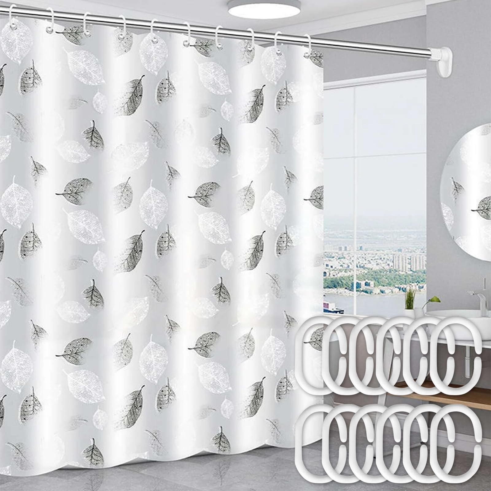 Cortina de Baño, Cortina Ducha Impermeable, Cortina de Baño Estampada Impermeable, Juego De Cortina De Ducha, Cortina de Ducha, Cortinas Baño Tela Impermeable, Cortina para Cabina de Ducha, 180 X 200