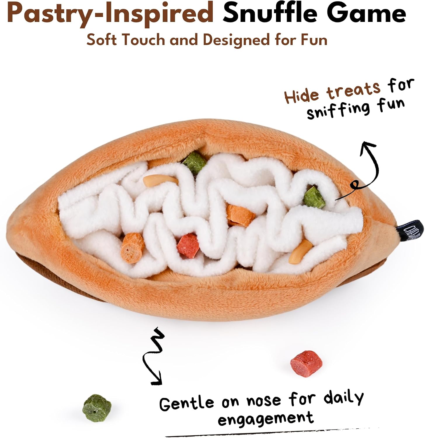 CHEWFFON Chocolate Éclair Dog Snuffle Toy, Layered Treat Enrichment image 3