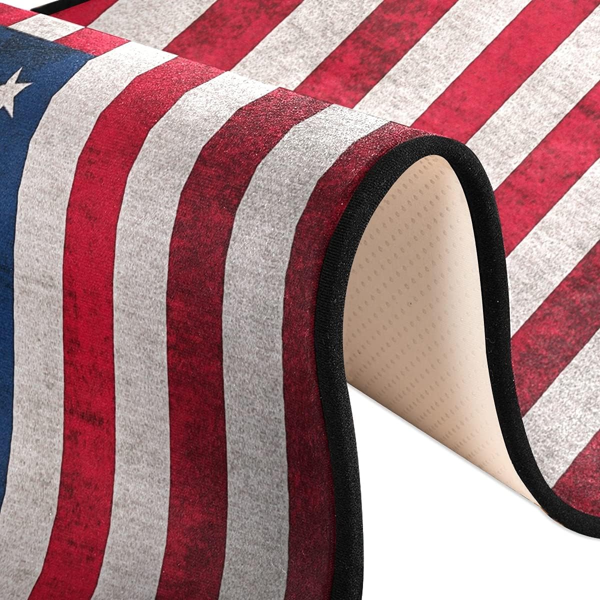 ALAZA American USA Flag Vintage Pattern Runner Rug Non Slip Hallway Entry Carpet Kitchen Rug for Home Dining Living Room Bedroom 72" X 24",Machine Washable
