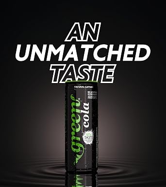 Green Cola - Low Calorie Soft Drink - Sweetened with Stevia, Sugar-Free, Naturally Caffeinated from Green Coffee Beans, No Aspartame - Delicious and Healthy Alternative - Pack of 4 Cans x 330ml