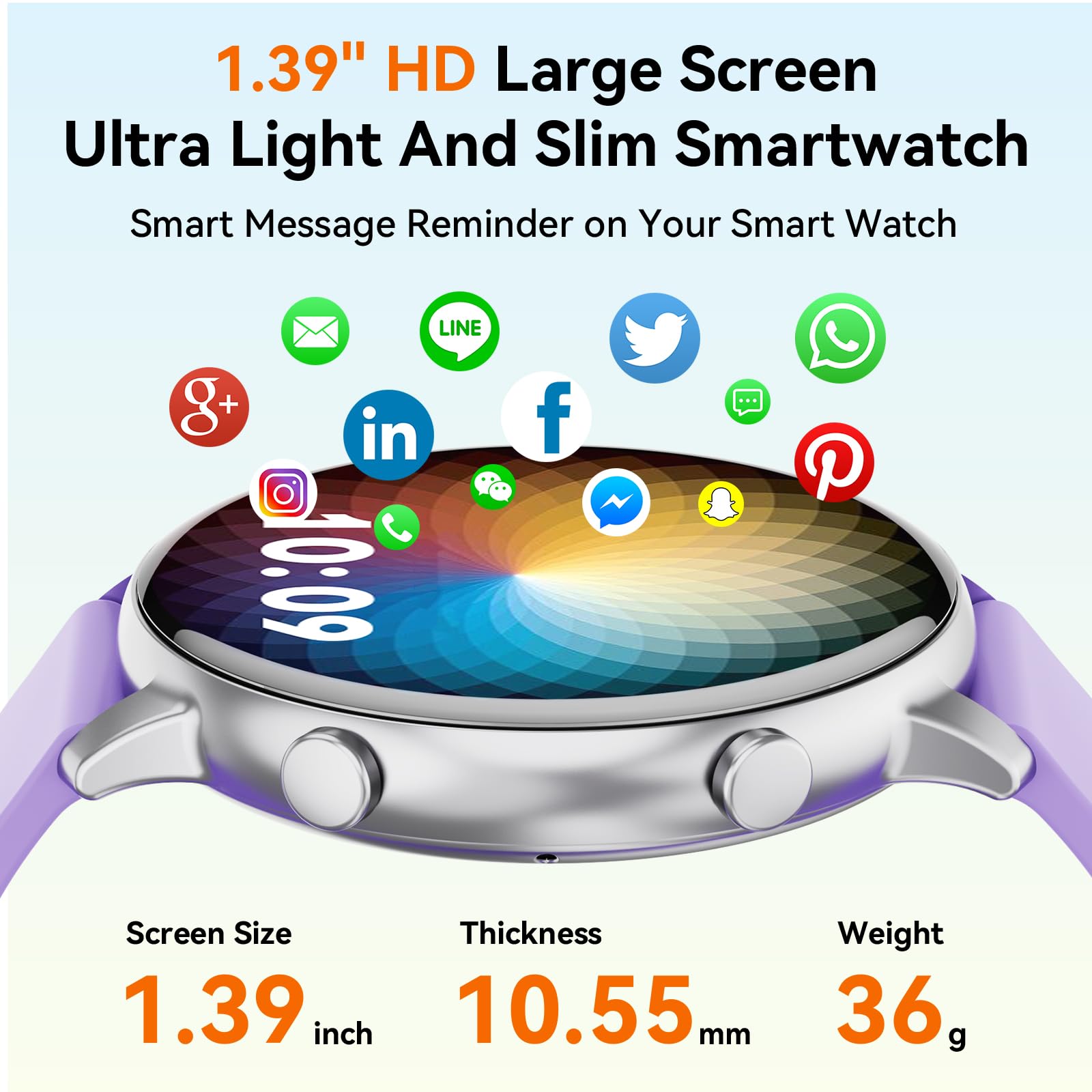 Smart Watch, Bluetooth Call Smartwatch for Men and Women,Monitoring Heart Rate/Sleep/Blood Oxygen/Pedometer,1.39-inch Fitness Tracker with Multiple Sports Modes,Smartwatches fit for iOS and Android