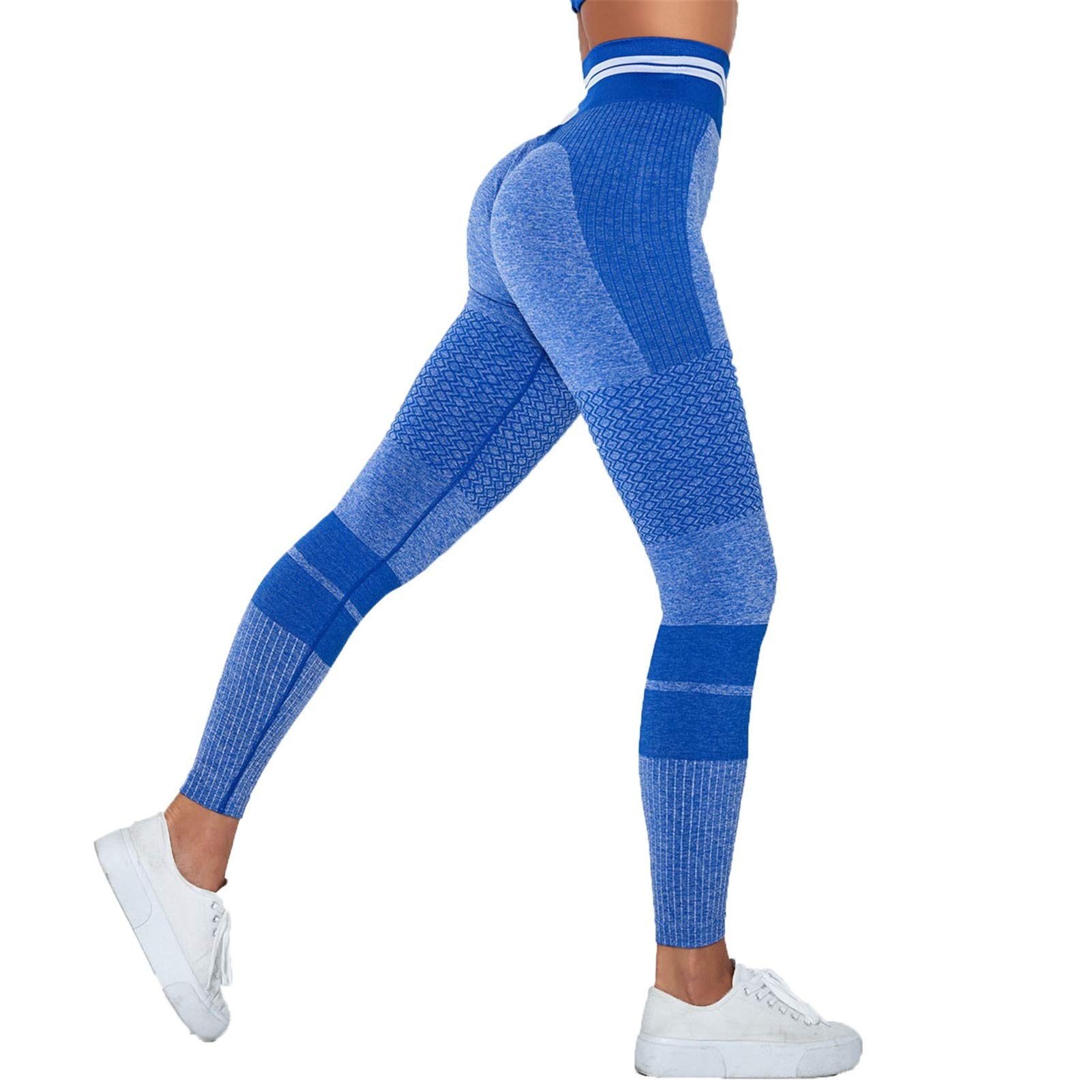 Femme Yoga Leggings Pantalons Entraînement, Femmes taille haute transparente Skinny Leggings Gym Tummy contrôle Scrunch Pantalon de yoga Butt Lift entraînement Power Flex Fitness Collants Sexy Fitness