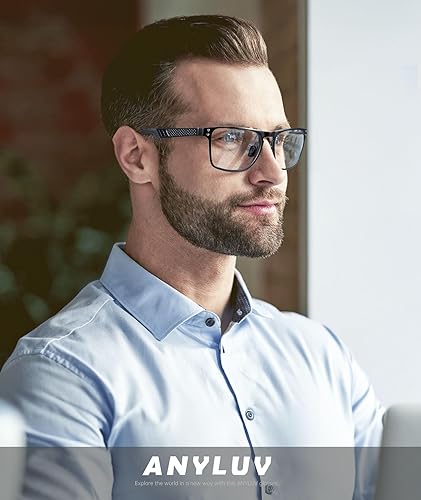 Miniatura 2 de ANYLUV Lentes de luz azul para hombres y mujeres, lentes cuadrados de alta calidad para computadora para hombre, lentes transparentes con marco
