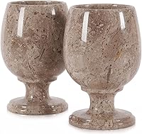 Vista 7 de Radicaln Juego de copas de vino de mármol de 2 piezas, hechas a mano, de 5" pulgadas, copas de vino con tallo para decoración de bar en el hogar