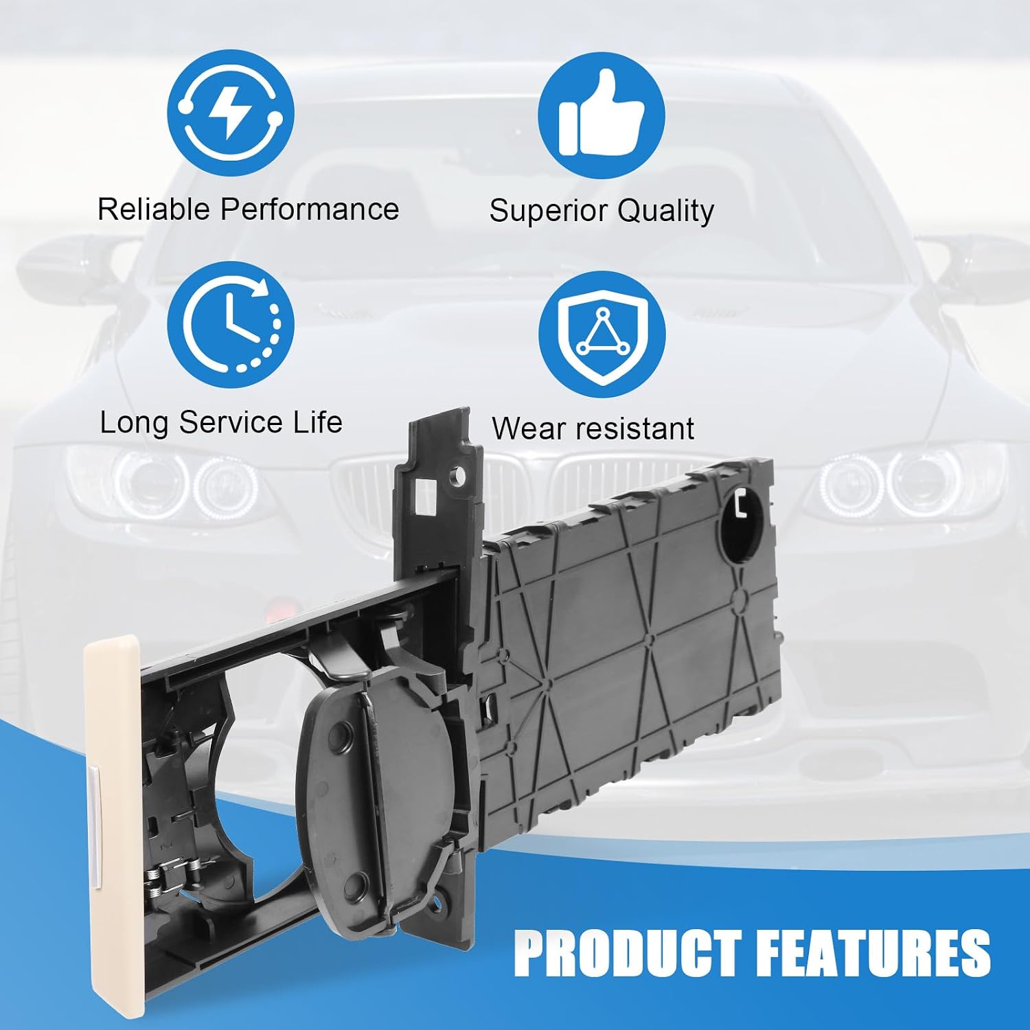 Right Passenger Side Cup Holder Compatible with 2006-2013 BMW 3 Series E90 E91 E92 E93 323i 325i 325xi 328i 328xi 330i 330xi 335d 335i 335is 335xi M3 Replace# 51459173473 Beige