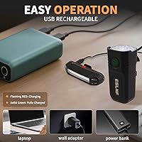 Vista 4 de Bike Light for Night Riding, 2000LM/1000LM Bicycle Headlight & Taillight, Multiple Modes,3000mAh/2000mAh USB C Rechargeable Waterproof LED Bright