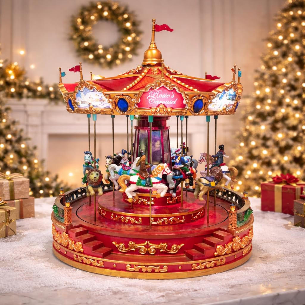 Amazon.com: MOMENTS IN TIME Animated Rosie's Carousel (Moving