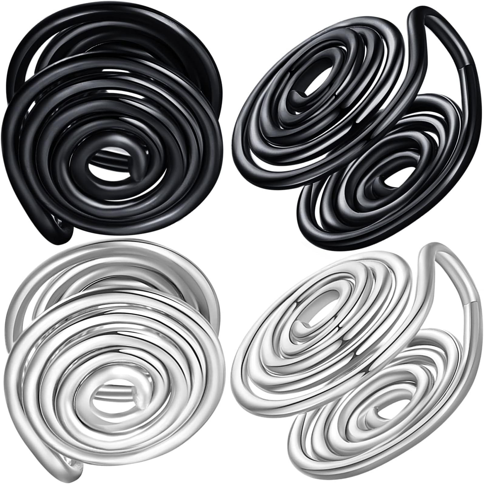 12MM 15MM Pressure Earrings for Keloids, Keloid Earrings Pressure Clip On Earring, Ear Cuff, Stainless Steel Spiral Non-pierced Earrings