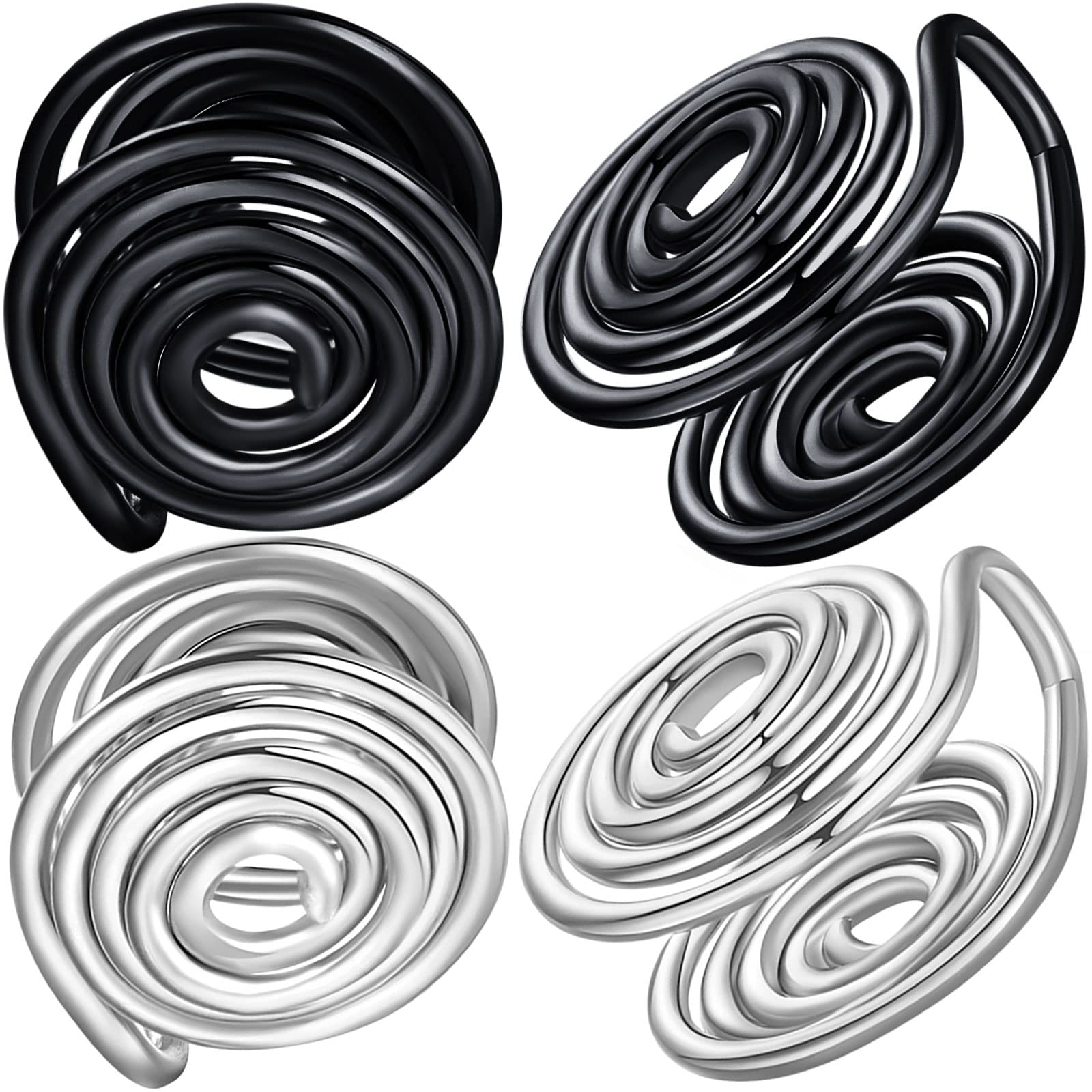 MARSALIA12MM 15MM Pressure Earrings for Keloids, Keloid Earrings Pressure Clip On Earring, Ear Cuff, Stainless Steel Spiral Non-pierced Earrings