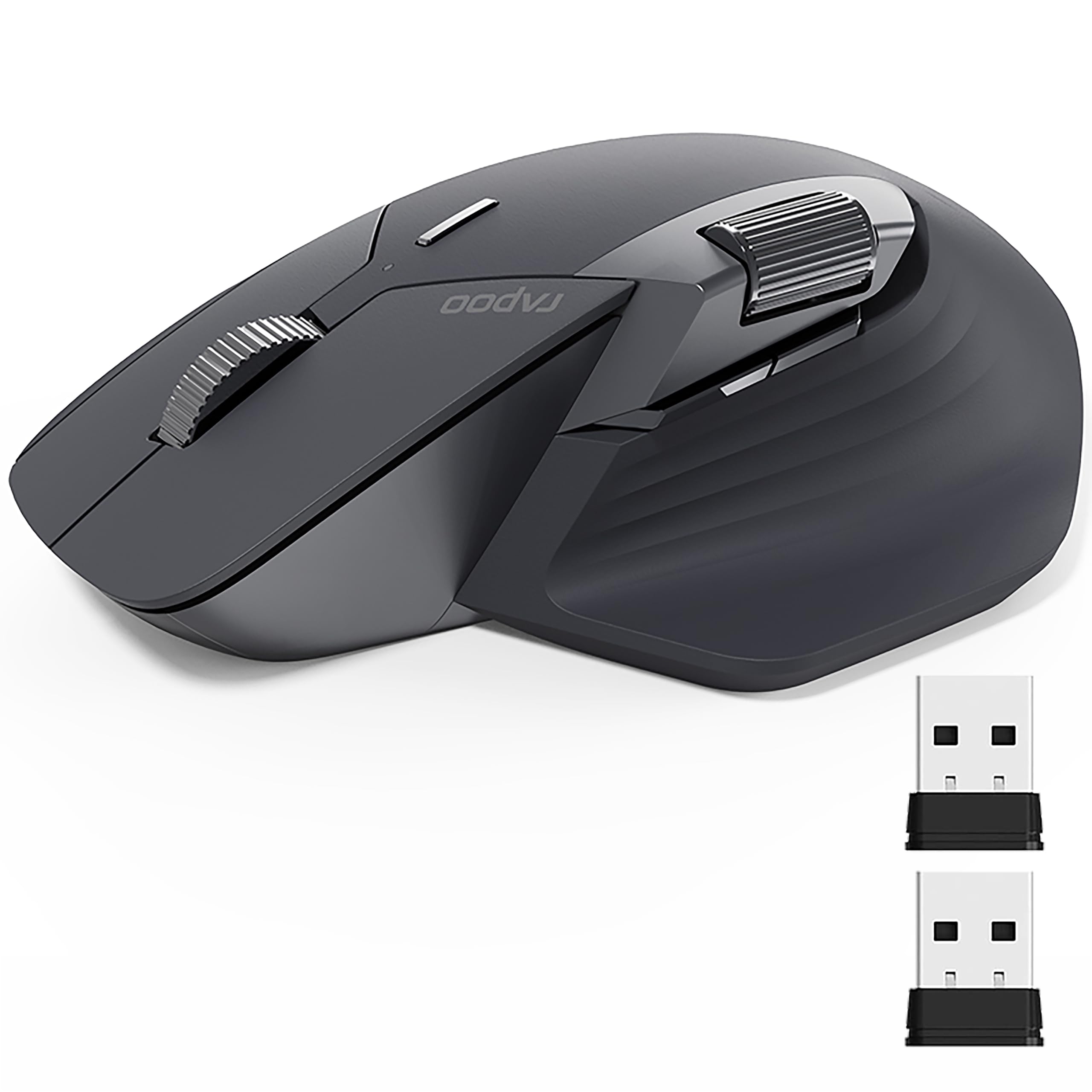Rapoo MT760L Wireless Bluetooth Mouse, Ergonomic Design, 4 Adjustable DPI, 8 Programmable Buttons, 90 Days Battery Life, Matte Black-image-46