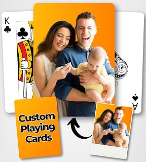 Playing Card Deck Personalized Playing Cards with Photo - Custom Playing Cards - Print Your Text, Design, Or Pictures and Make Your Own Customized Gift for Wedding, Party, Christmas - USA Made