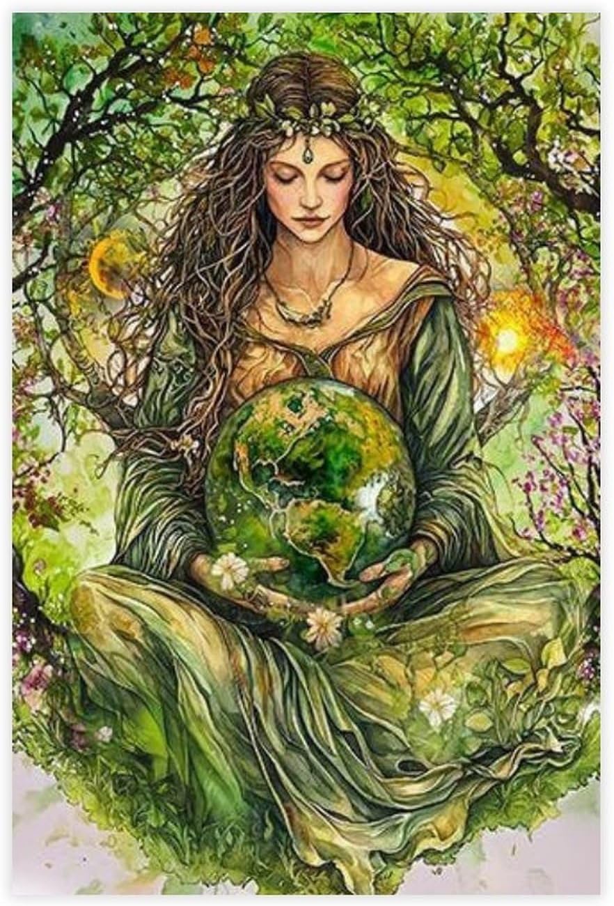 Amazon.com: Gaia Watercolor Print - Goddess of Earth Art-1: Posters ...