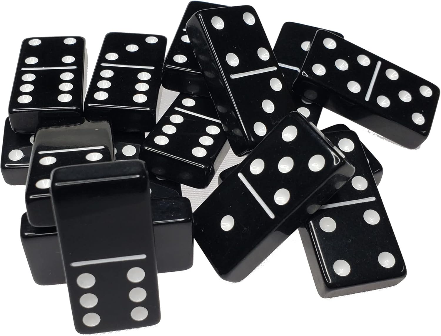 Omura Games | Acrylic Double 6 Jumbo Dominoes Set | Color: Onyx