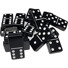 Omura Games | Acrylic Double 6 Jumbo Dominoes Set | Color Onyx