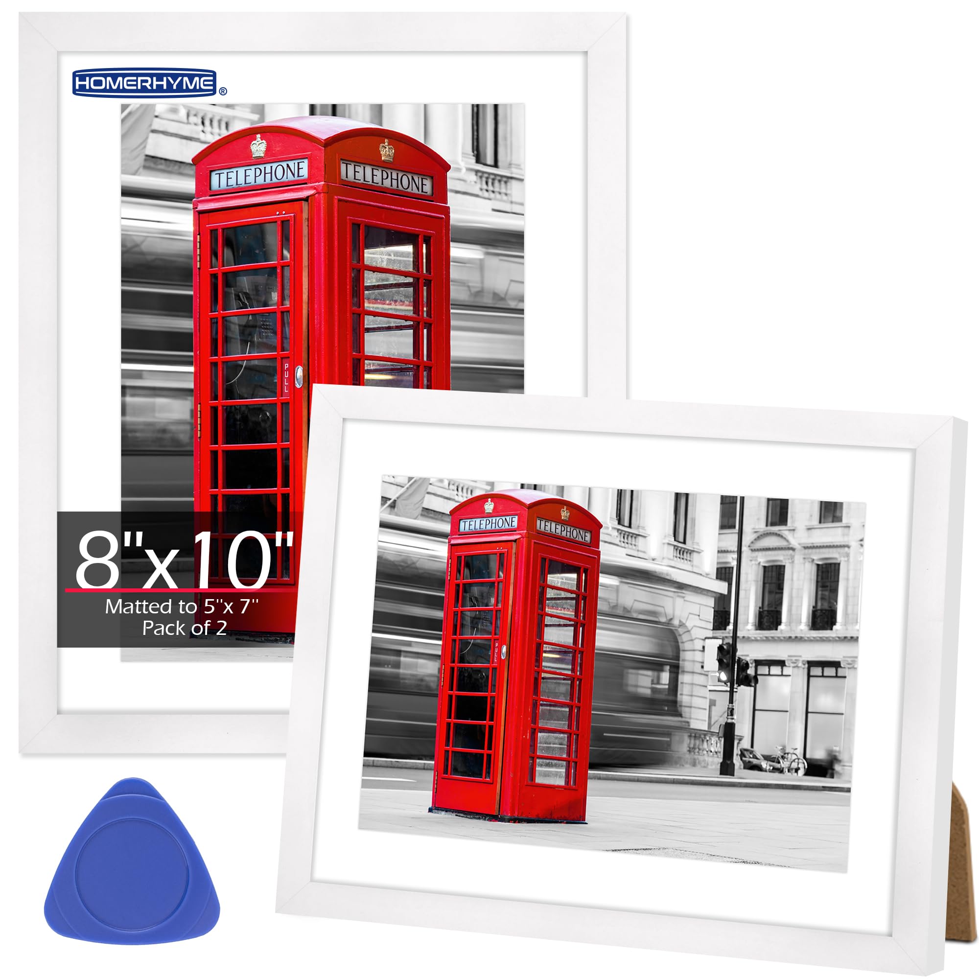 Photo 1 of HOMERHYME 8x10 Picture Frame Set (2) - White
