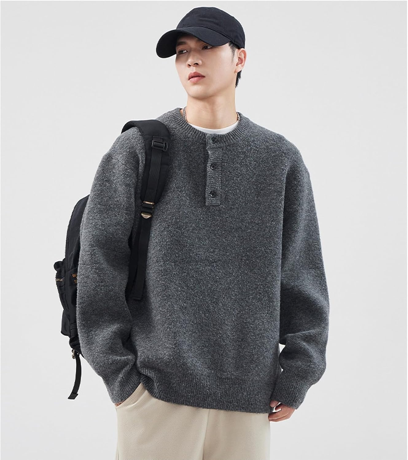 [Ｆａｉｃｈｏｏｓｅｏｕｓｅ] ベスト セーター ウェア プルオーバー 長袖 ラウンドネック 無地 3色 イギリス風 ニット メンズ