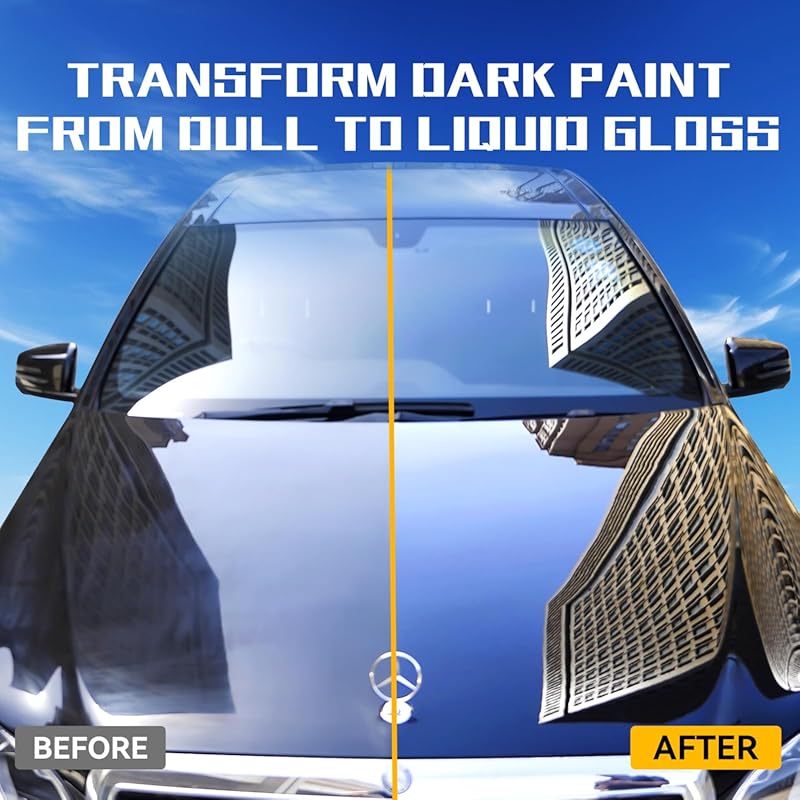 Black Car Wax Paste with Carnauba - Cera para Autos, Swirl Mark Minimizer & Gloss Enhancer for Dark Vehicles, Safe on Clear Coat, 180g Kit w/Applicator Sponge & Microfiber Towel 6.36 Ounce (Pack of 1)