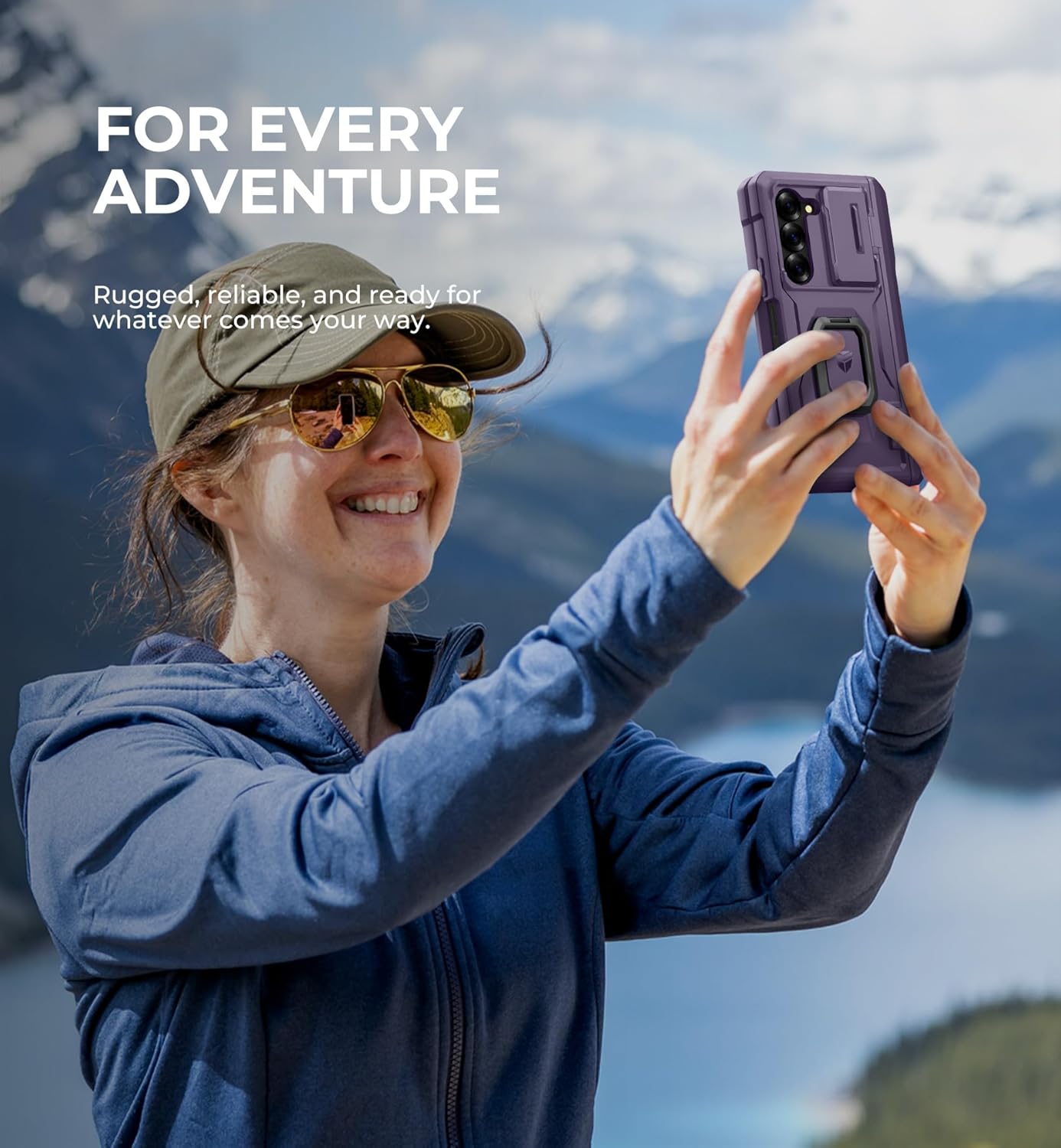 Dexnor for Samsung Galaxy Z Fold 6 Case with Ring Stand & S Pen Holder & Slide Camera Cover & Hinge Protection & Screen Protector,Heavy Duty Bumper Rugged Case Cover for Z Fold 6(2024),Purple