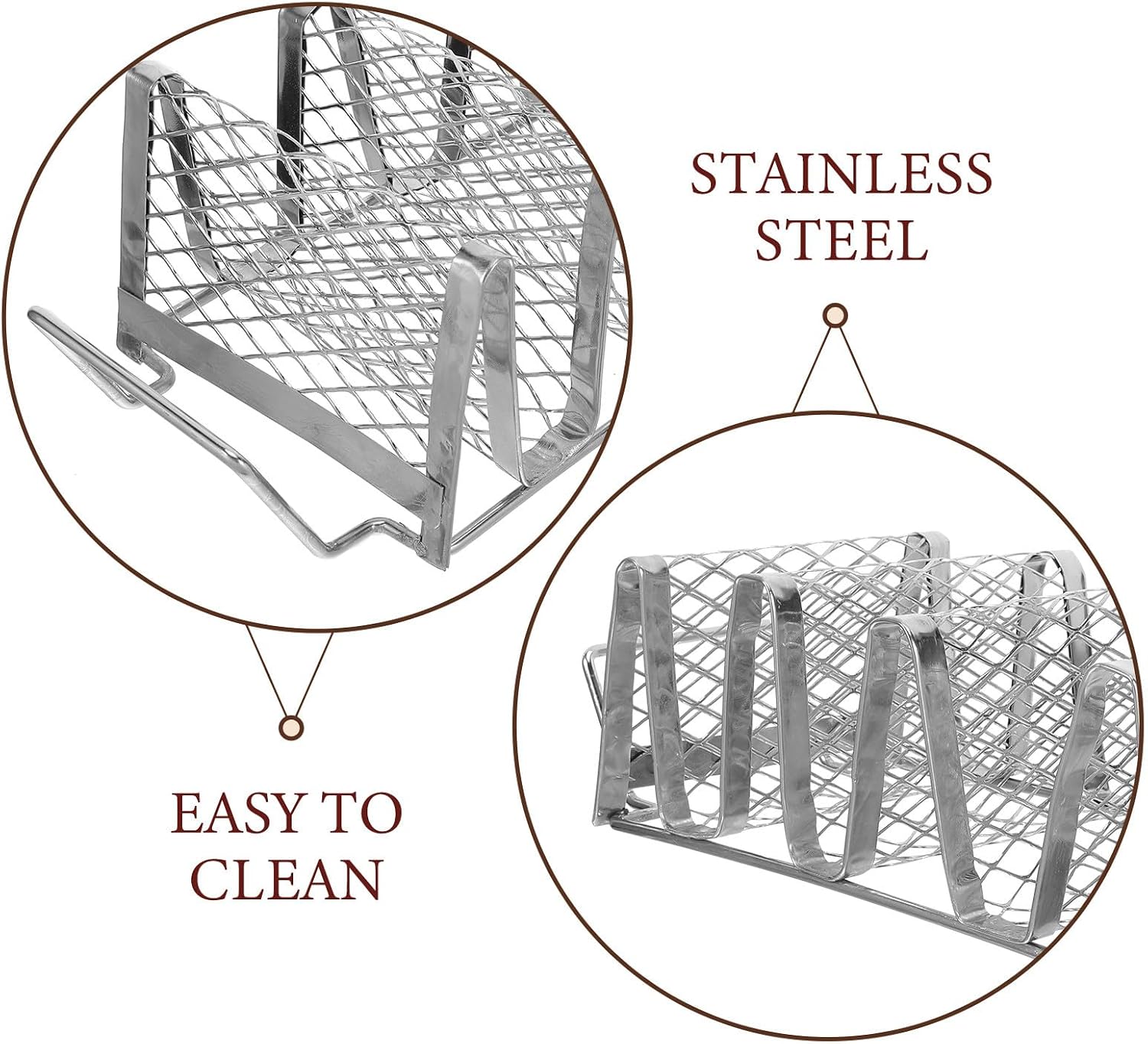 Taco Rack: Mexican Taco Holder Stand - Stainless Steel Kitchen Utensil Holder Toast Rack - Mini Tortilla Tray For Party Catering Oven Cooking Grilling