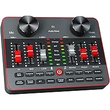 G1 Audio Mixer Kit for Live Streaming，Live Sound Card for Streaming，Audio Interface DJ Mixer Sound Card/Board Condenser Microphone for Tiktok Gaming Video Content Creator Kit.