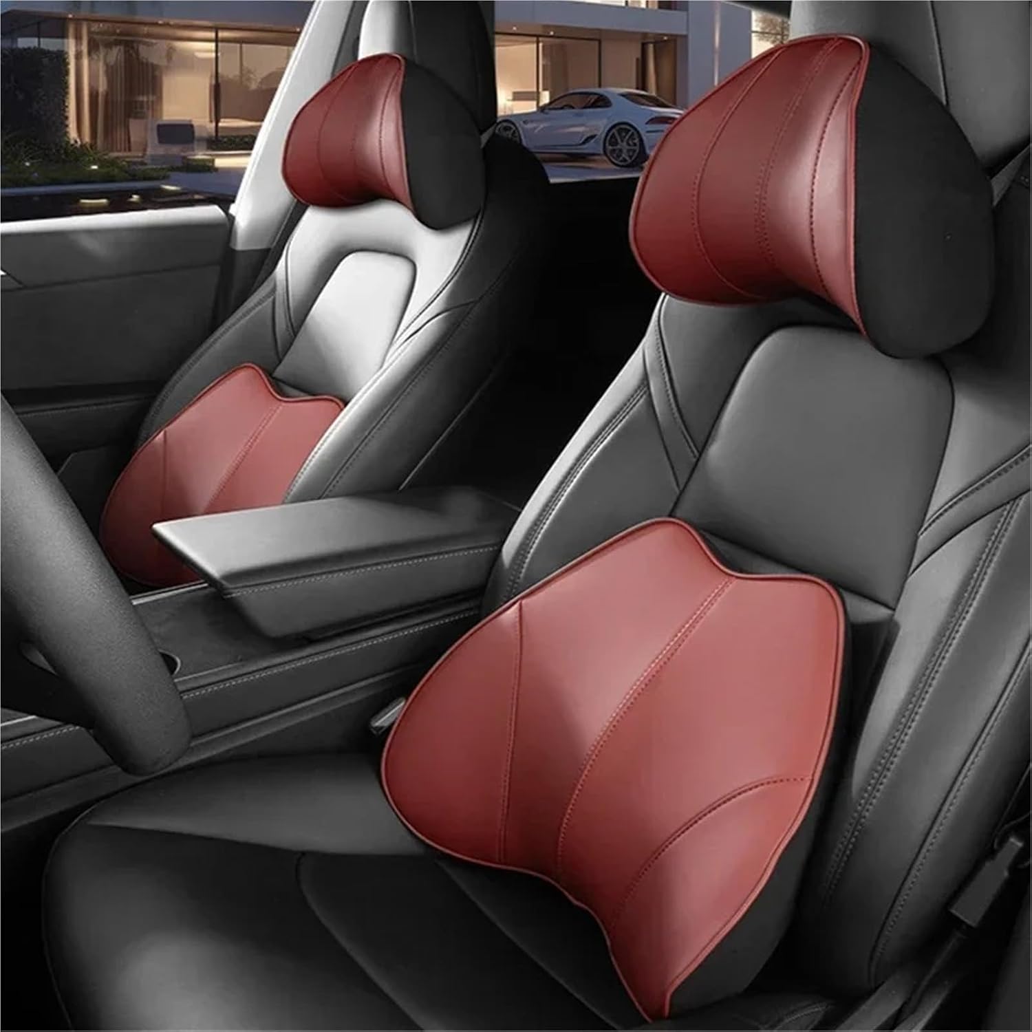 車用ヘッドレスト 旅行用ネックピロー ランバーサポート シート