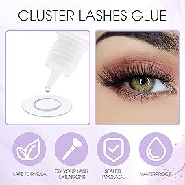 Waterproof Clear Extra Strong Cluster Lash Glue DIY 2-3s Fast Drying Individual Lashes Glue Lash Extensions 6-8 Weeks Retention Long Lasting Sensitive Adhesive Eyelash by Wendy LashesClear-5ML