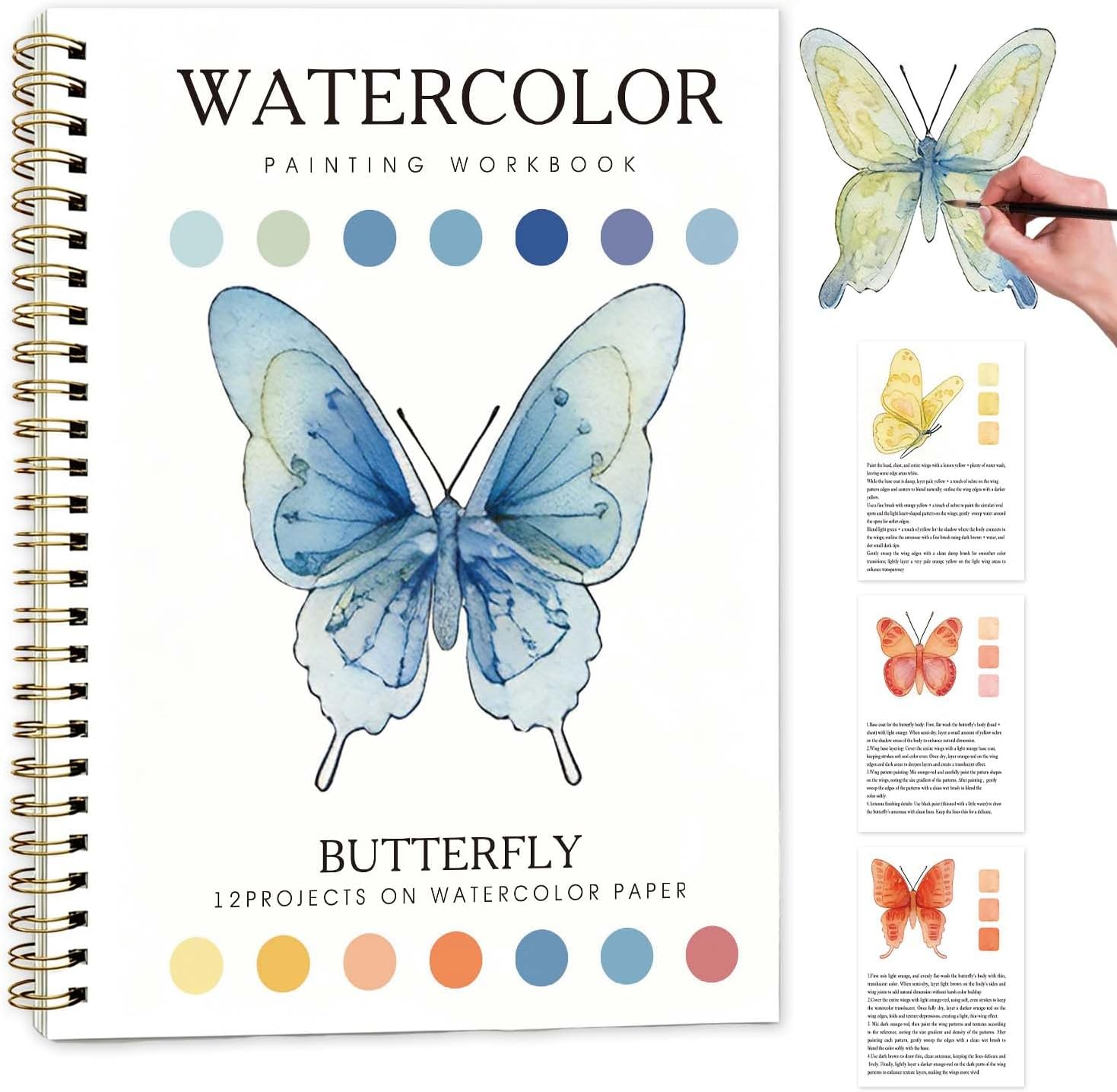 Cute Little Girl Watercolor Workbook,Water Coloring Book with Designs on Premium Paper,12 Beginner Friendly Sketched Illustrations,Perfect for Gifting to Spark Creativity & Joy for Adults