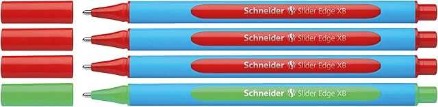 Schneider Slider Edge XB 152272 Teachers Correction Set in Display Box with Line Width XB Ballpoint Pen  Red (Set of 4, Green